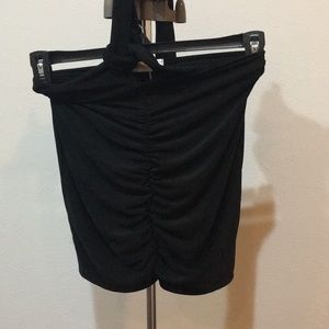 FemmeLuxe black rouched knit skirt